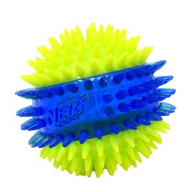 2.7" Light-Up Squeaky Dog Ball with Dental Spikes – LED Toy for Medium Dogs, Soft TPR Material-F
