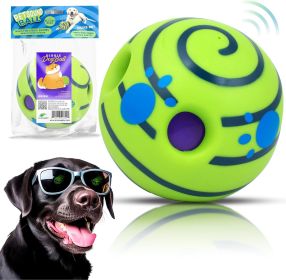 Giggle Dog Ball; 5.5" in Diameter; Green Interactive Dog Toy Sound 12 oz;  Sound Dog Toys Wobble; Fun Wibble Wobble Ball for Dogs-V