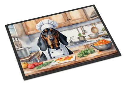 Black and Tan Coonhound The Chef Doormat Front Door Mat Indoor Outdoor Rugs for Entryway, Non Slip Washable Low Pile, 18H X 27W -K