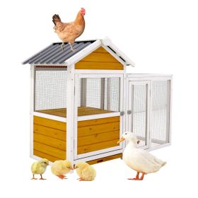 Large outdoor penWooden penduck coop with nest box bird cage rabbit cage - waterproof PVC board (yellow brown gradient 80°)