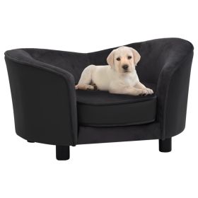 Dog Sofa Black 27.2"x19.3"x15.7" Plush & Faux Leather