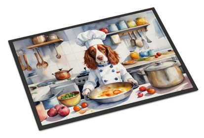 Welsh Springer Spaniel The Chef Doormat Front Door Mat Indoor Outdoor Rugs for Entryway, Non Slip Washable Low Pile, 18H X 27W -F