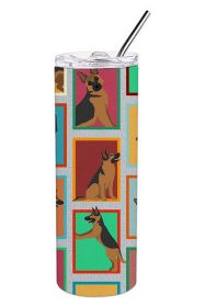 Lots of German Shepherd Stainless Steel Skinny Tumbler Vacuum Double Walled Reusable Insulated Travel Cup for Coffee with Lid, 20 oz -J