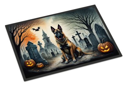 Belgian Malinois Spooky Halloween Doormat Front Door Mat Indoor Outdoor Rugs for Entryway, Non Slip Washable Low Pile, 24H X 36W -K