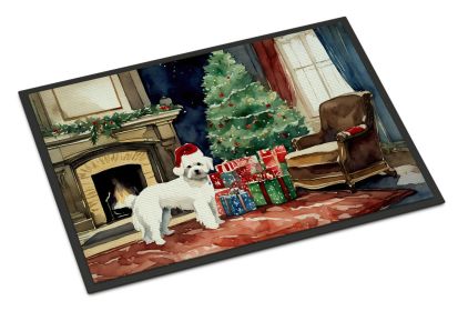 Maltese Cozy Christmas Doormat Front Door Mat Indoor Outdoor Rugs for Entryway, Non Slip Washable Low Pile, 24H X 36W -C