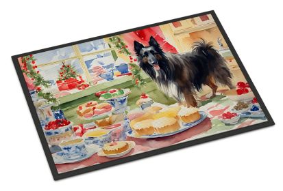 Belgian Sheepdog Christmas Cookies Doormat Front Door Mat Indoor Outdoor Rugs for Entryway, Non Slip Washable Low Pile, 24H X 36W -M