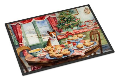 Basenji Christmas Cookies Doormat Front Door Mat Indoor Outdoor Rugs for Entryway, Non Slip Washable Low Pile, 24H X 36W -A