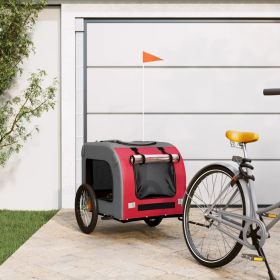 Pet Bike Trailer Red & Gray Oxford FabricandIron