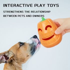 Interactive Dog Chew Toy Halloween Pumpkin Shaped Treat-Dispensing Funnel Toy Durable Thermoplastic Rubber Puzzle Toy For Teething & Boredom