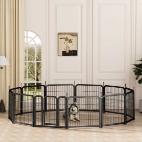 Dog Playpen Outdoor 12 Panel Dog Fence 24" Small Dogs Exercise Portable Playpen for RV Camping Garden Yard Indoor. Black 22.2'' W x 23.6'' H.