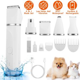 4 In 1 Electric Pet Dog  Grooming Kit Cordless Rechargeable Pet Hair Trimmer