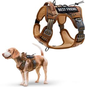 Tactical Dog Harness with Handle Medium Desert Camouflage 900D Nylon Vest Harness No Pull Breathable Harness Adjustable Straps Quick-Release Buckles