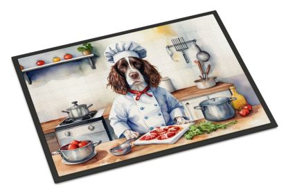 English Springer Spaniel The Chef Doormat Front Door Mat Indoor Outdoor Rugs for Entryway, Non Slip Washable Low Pile, 18H X 27W -A