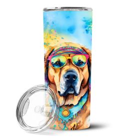 Mastiff Hippie Dawg Stainless Steel Skinny Tumbler Vacuum Double Walled Reusable Insulated Tumbler Travel Cup Coffee Cocktails Lid 20 oz
