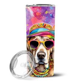 Weimaraner Hippie Dawg Stainless Steel Skinny Tumbler Vacuum Double Walled Reusable Insulated Tumbler Travel Cup Coffee Cocktails Lid 20 oz
