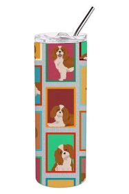 Lots of Blenheim Cavalier Spaniel Stainless Steel Skinny Tumbler Vacuum Double Walled Reusable Insulated Travel Cup for Coffee with Lid, 20 oz -A