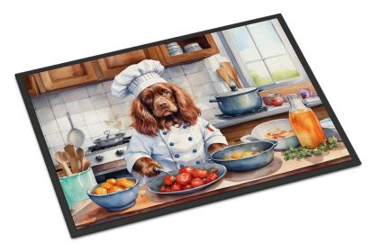 Sussex Spaniel The Chef Doormat Front Door Mat Indoor Outdoor Rugs for Entryway, Non Slip Washable Low Pile, 18H X 27W -K