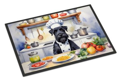 Giant Schnauzer The Chef Doormat Front Door Mat Indoor Outdoor Rugs for Entryway, Non Slip Washable Low Pile, 18H X 27W -F