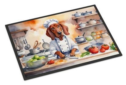 Redbone Coonhound The Chef Doormat Front Door Mat Indoor Outdoor Rugs for Entryway, Non Slip Washable Low Pile, 18H X 27W -G