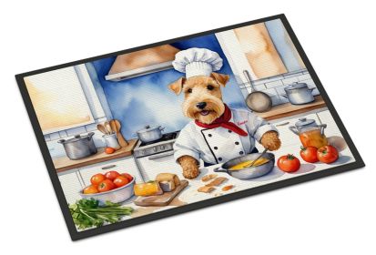 Lakeland Terrier The Chef Doormat Front Door Mat Indoor Outdoor Rugs for Entryway, Non Slip Washable Low Pile, 18H X 27W -H