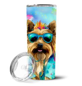 Cairn Terrier Hippie Dawg Stainless Steel Skinny Tumbler Vacuum Double Walled Reusable Insulated Travel Cup for Coffee with Lid, 20 oz -B