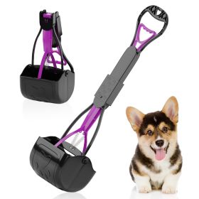 Portable Dog Pooper Scooper for All Surfaces 23 Inch Long Pink Pooper Scooper for Small Dog Non-Breakable Plastic with Strong Spring