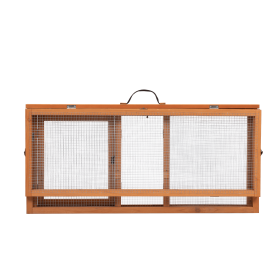 Folding Rabbit Cage Outdoor penwith Run Wooden Poultry Hutch Playpen Orange