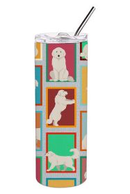 Lots of Great Pyrenees Stainless Steel Skinny Tumbler Vacuum Double Walled Reusable Insulated Travel Cup for Coffee with Lid, 20 oz -L