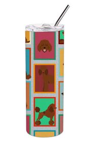 Lots of Chocolate Standard Poodle Stainless Steel Skinny Tumbler Vacuum Double Walled Reusable Insulated Travel Cup for Coffee with Lid, 20 oz -M