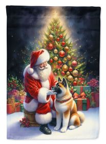 Akita & Santa Claus Garden Flag Mailbox Flag Decorative Yard Flag Banner Outside Patio Artwork Yard Flower Beds Garden