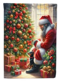 Miniature Pinscher & Santa Claus Garden Flag Mailbox Flag Decorative Yard Flag Banner Outside Patio Artwork Yard Flower Beds Garden