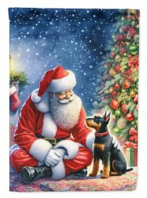 Manchester Terrier & Santa Claus Garden Flag Mailbox Flag Decorative Yard Flag Banner Outside Patio Artwork Yard Flower Beds Garden
