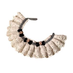 Black Bowknot Retro Lace Collars Handmade Dog Necklace  Neckerchief 8.2-11.2"