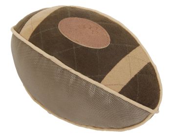 Pet Life 'Pugskin' Durable Oxford Nylon & Mesh Plush Squeaky Football Dog Toy