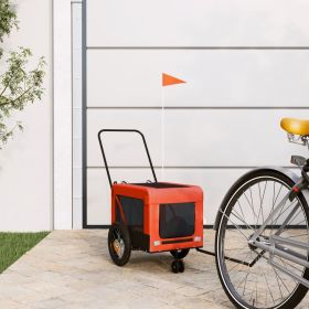 Pet Bike Trailer Orange & Black Oxford Fabric & Iron
