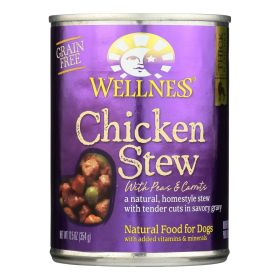 Wellness Pet Products Dog Food - Chicken With Peas & Carrots - Case Of 12 - 12.5 Oz.