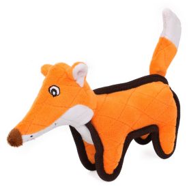 Pet Life Foxy-Tail Quilted Plush Animal Squeak Chew Tug Dog Toy-L