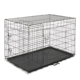 48" Pet Kennel  Dog Folding Steel Crate Animal Playpen Wire Metal