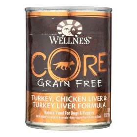 Wellness Pet Products Dog Food - Gain Free - Turkey & Chicken With Liver - Case Of 12 - 12.5 Oz.