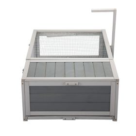 Tortoise House Wooden Turtle Habitat with Removable Top & Tray for Indoors & Outdoors Gray