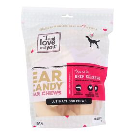 I & Love & You Dog Chews - Ear candy - Beef Ear - 5 Count - Case Of 6