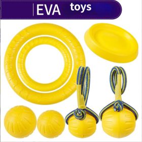 EVA pet supplies dog tug of war toys pull ring training Frisbee with rope elastic ball molar stick in stock-I