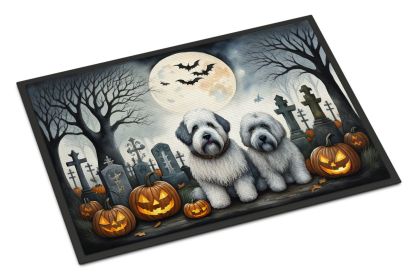 Old English Sheepdog Spooky Halloween Doormat Front Door Mat Indoor Outdoor Rugs for Entryway, Non Slip Washable Low Pile, 24H X 36W -F