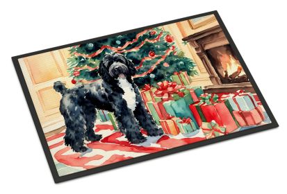 Portuguese Water Dog Cozy Christmas Doormat Front Door Mat Indoor Outdoor Rugs for Entryway, Non Slip Washable Low Pile, 24H X 36W -H