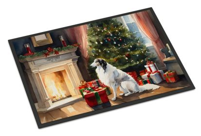 Borzoi Cozy Christmas Doormat Front Door Mat Indoor Outdoor Rugs for Entryway, Non Slip Washable Low Pile, 24H X 36W -G