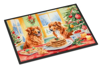 Nova Scotia Duck Toller Christmas Cookies Doormat Front Door Mat Indoor Outdoor Rugs for Entryway, Non Slip Washable Low Pile, 18H X 27W -B