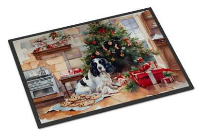 English Springer Spaniel Christmas Cookies Doormat Front Door Mat Indoor Outdoor Rugs for Entryway, Non Slip Washable Low Pile, 18H X 27W -J