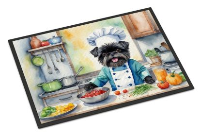 Affenpinscher The Chef Doormat Front Door Mat Indoor Outdoor Rugs for Entryway, Non Slip Washable Low Pile, 18H X 27W -G