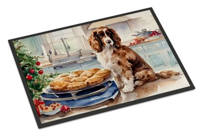 Cocker Spaniel Christmas Cookies Doormat Front Door Mat Indoor Outdoor Rugs for Entryway, Non Slip Washable Low Pile, 18H X 27W -D