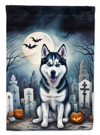Siberian Husky Spooky Halloween Garden Flag Mailbox Flag Decorative Yard Flag Banner Outside Patio Artwork Yard Flower Beds Garden